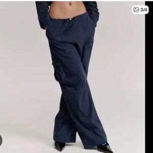 Alo Megastar Cargo Pants High OR Low Rise Navy Wide Leg Outdoor Hiking Utility L